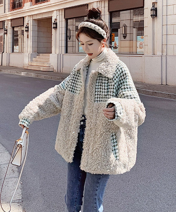 Patchwork Fleece Coat